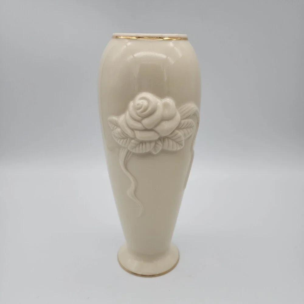3 Lenox Collections Rose Blossom Medium Vases 24K Gold Trim NIB Item #091352